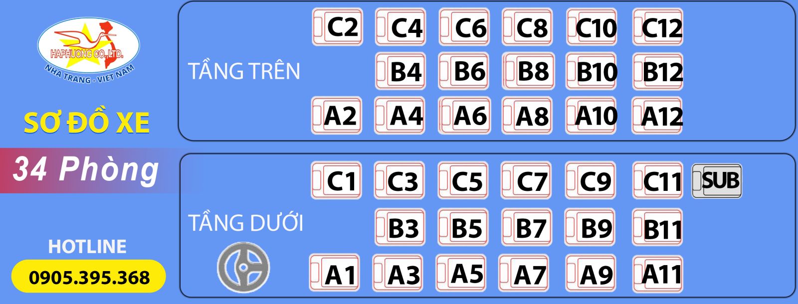 Sơ đồ xe 34 phòng Phan Thiết Hồ Chí Minh