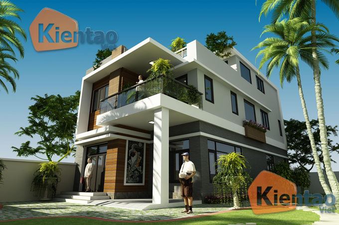 biệt thự 2 tầng 1 tum hiện đại tại Sơn La