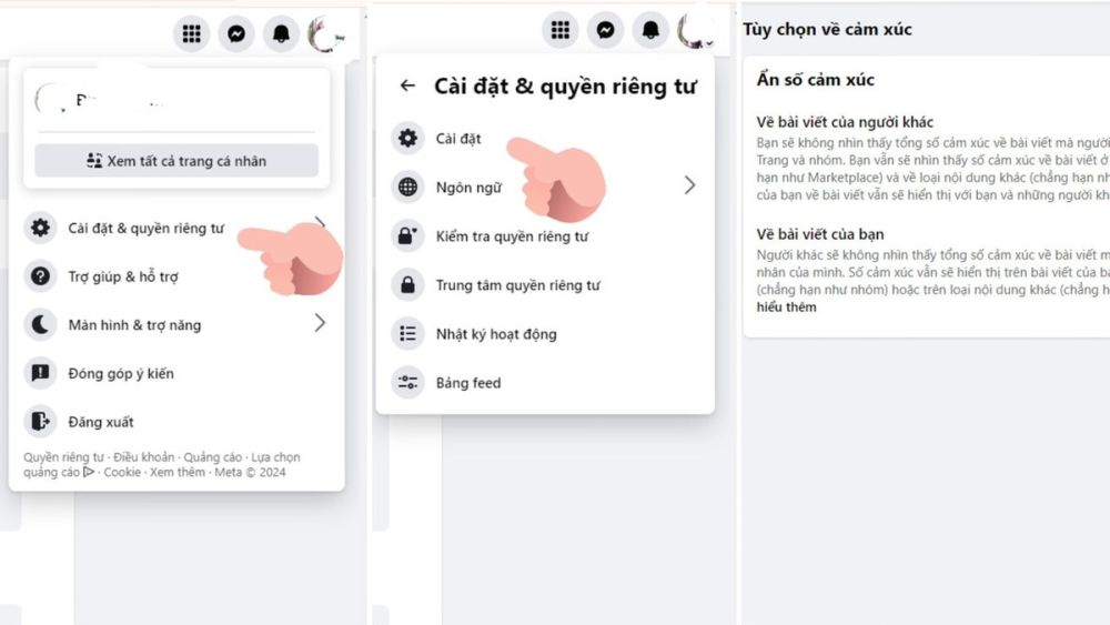 Hướng dẫn cách ẩn react trên Facebook