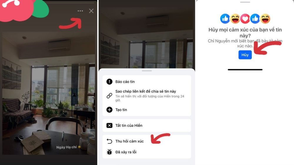 Cách gỡ react story trên Facebook