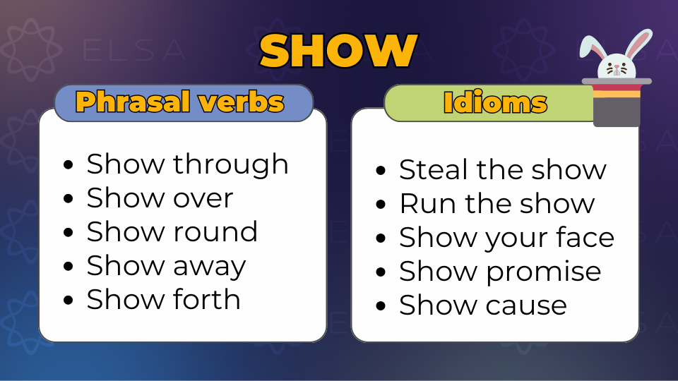 Phrasal verbs và Idioms với show