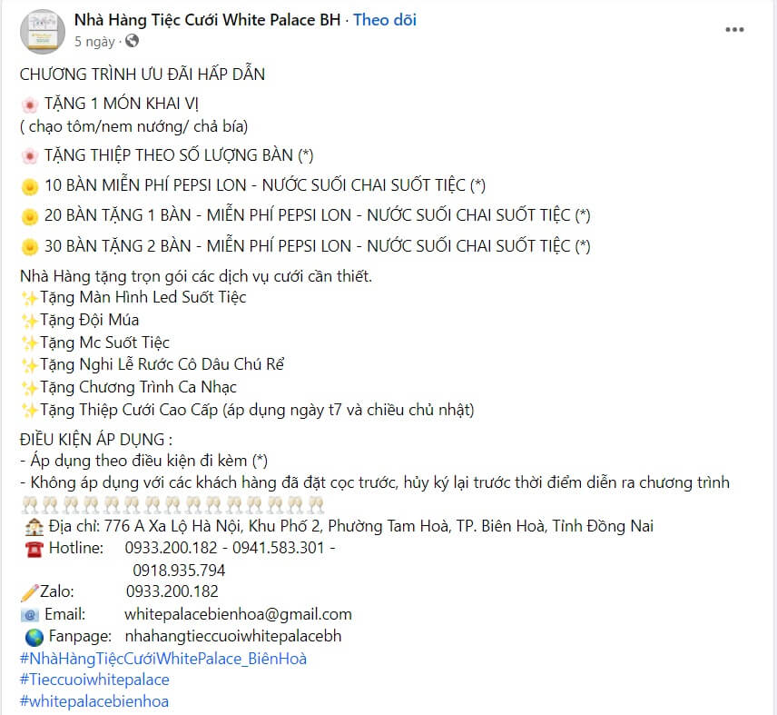 Stt quảng cáo nhà hàng tiệc cưới 1