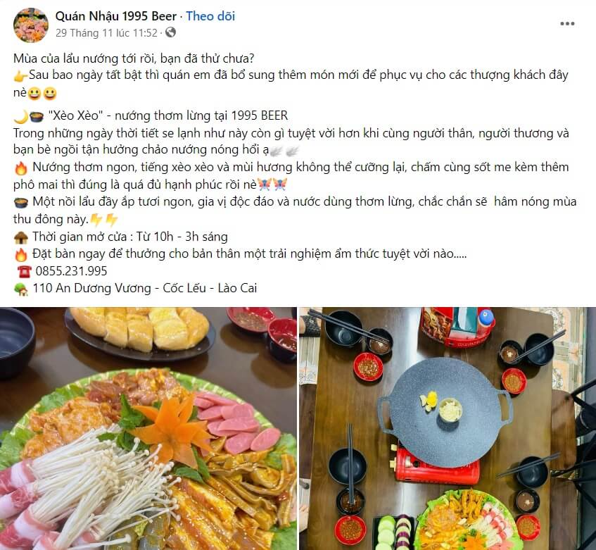 Mẫu bài viết quảng cáo quán nhậu hay