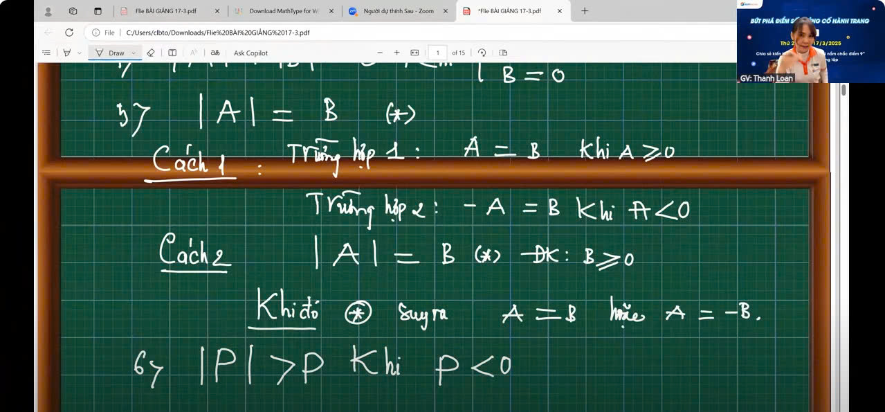 Kiến thức về dạng toán so sánh, giải phương trình và bất phương trình liên quan đến giá trị tuyệt đối
