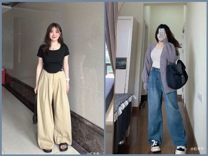 mặc quần ống suông với áo gì