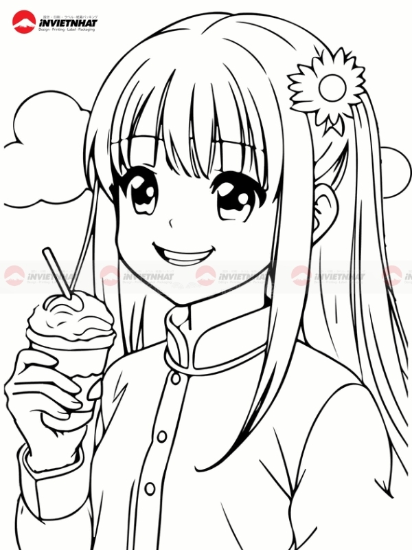 File in tranh to mau anime nu