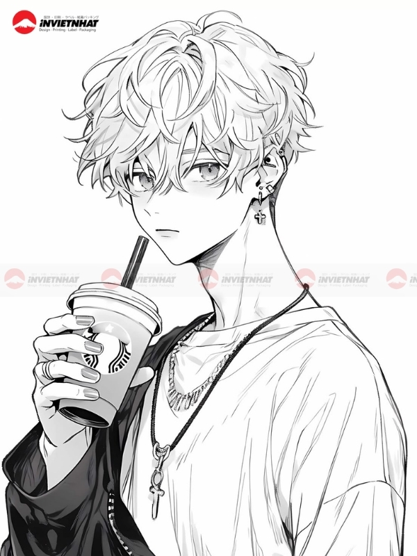 Hinh to mau anime nam lanh lung