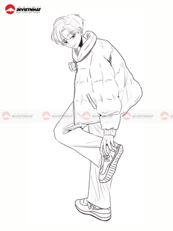 Hinh to mau anime nam toc dai