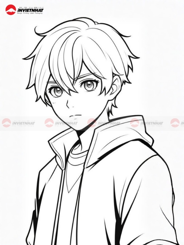 Hinh to mau anime nam bieu cam nghiem tuc