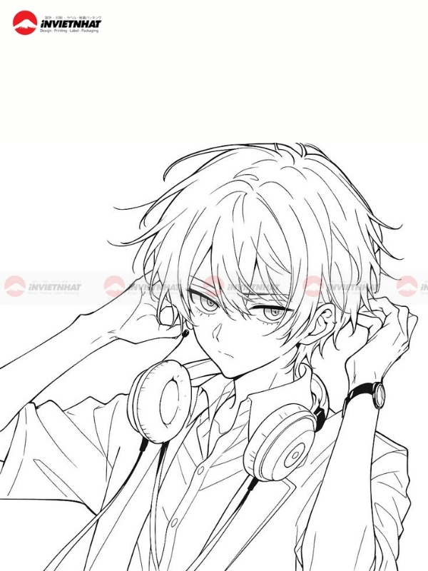 Tranh to mau anime nam hoc duong