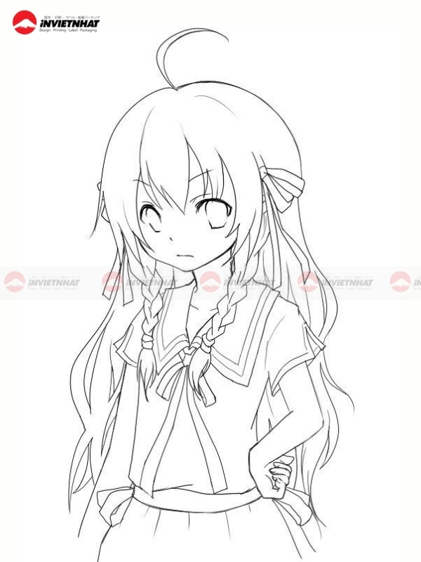 Tranh to mau anime nu don gian