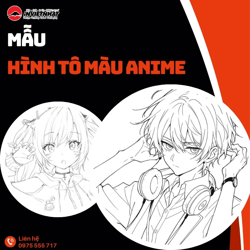 25+ Mẫu hình tô màu anime SIÊU CUTE cho bé dễ tô, sáng tạo