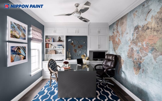 Gam màu xám ghi mang đến không gian làm việc vô cùng sang trọng