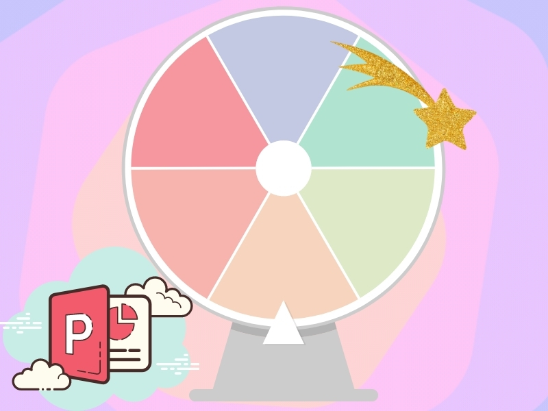 Tải mẫu vòng quay may mắn cho slide PowerPoint