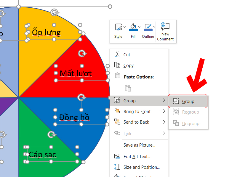 Group các đối tượng
