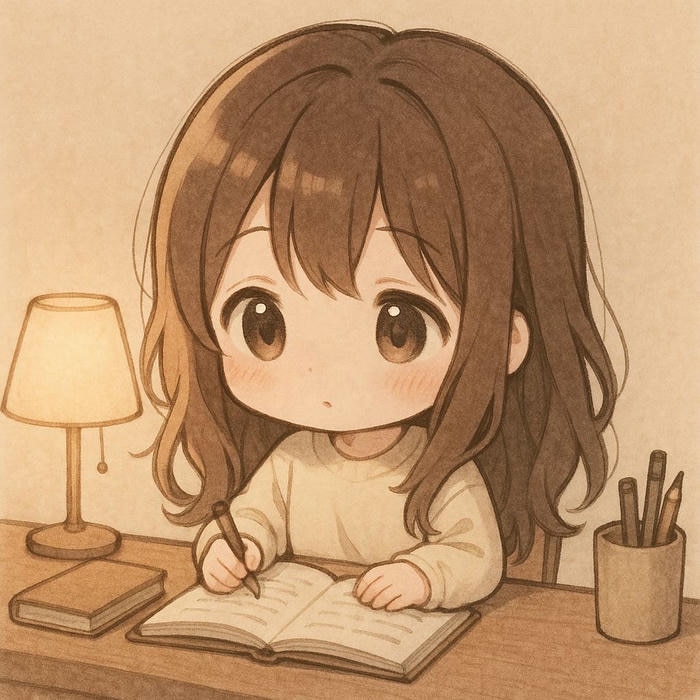 chibi học sinh cầm bút