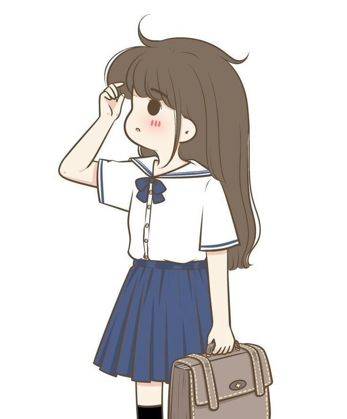 chibi học sinh tạo dáng