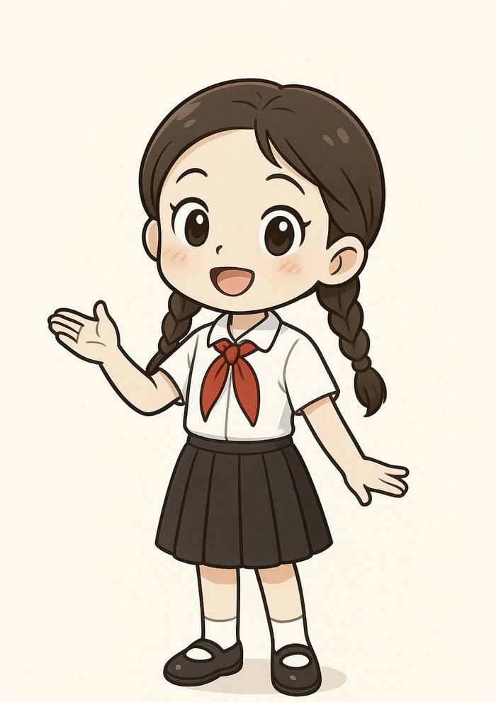 chibi học sinh đi dạo