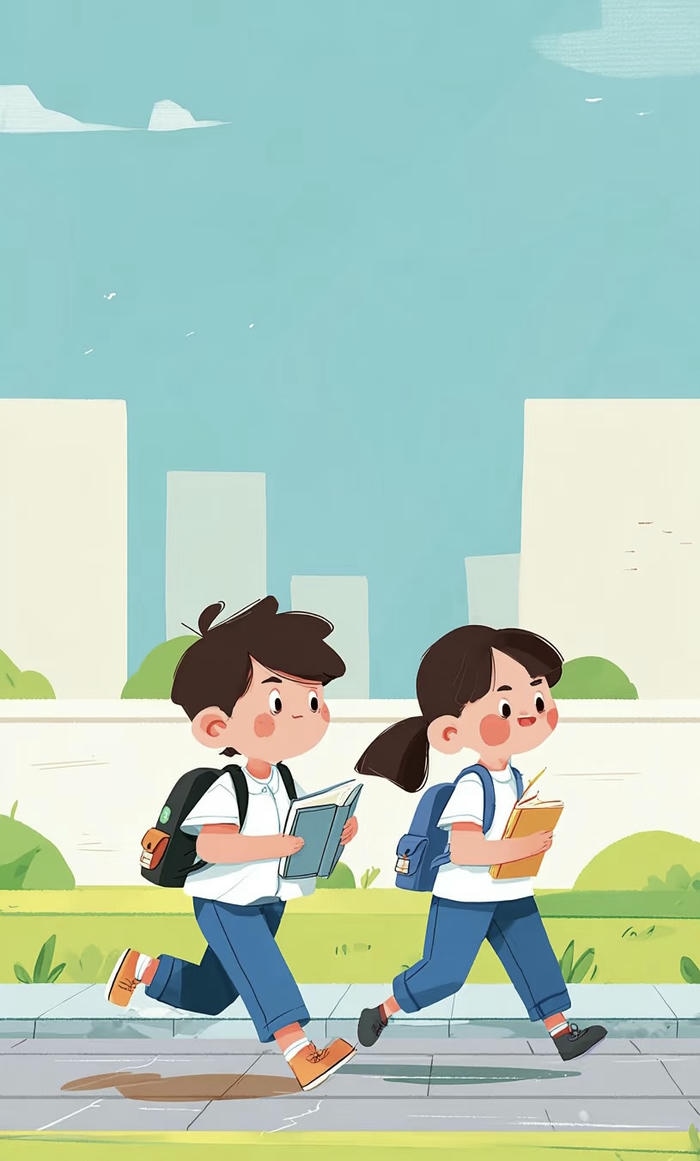 học sinh chibi cùng bạn bè