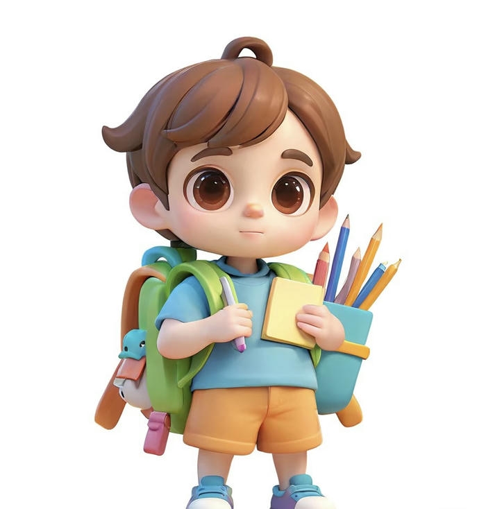 học sinh chibi cầm sách