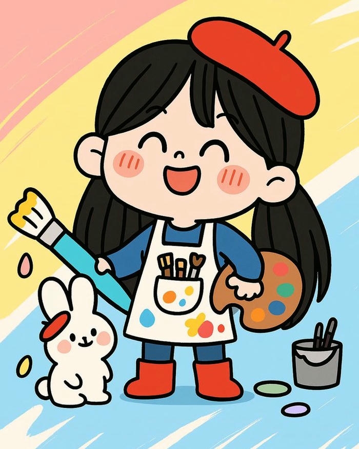 Chibi học sinh nữ phong cách xinh xắn