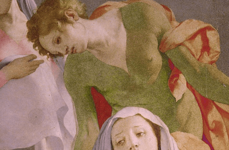 Jacopo Carucci da Pontormo, "The Deposition," 1526-1528, oil on wood, 313 x 192 cm (123 x 76 in), Capponi chapel, Santa Felicita, Florence. Detail