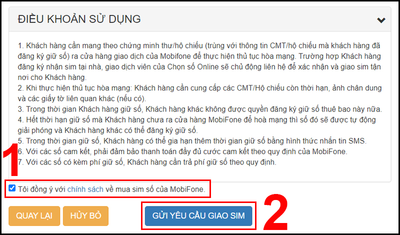 Chọn các thông tin mong muốn rồi nhấn TÌM KIẾM