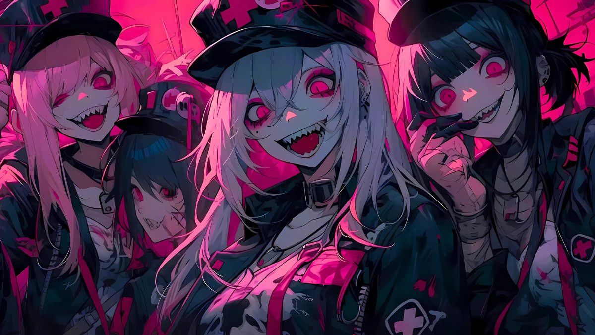 Ác quỷ anime nữ với đôi cánh đen lộng lẫy