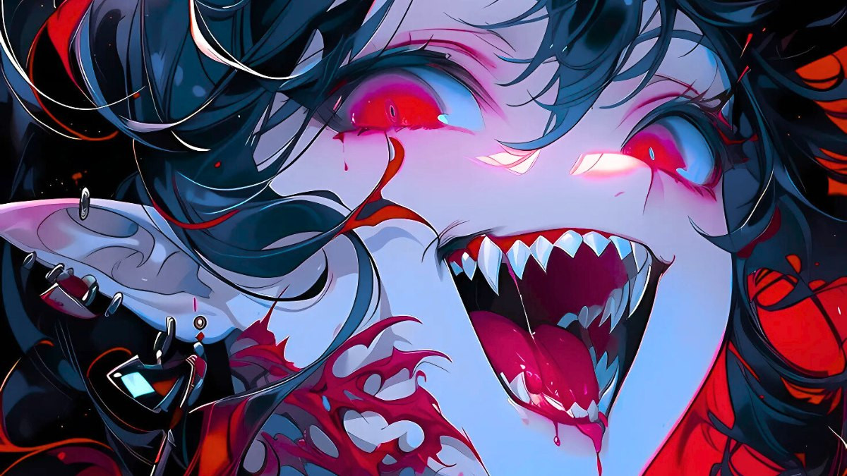 Ác quỷ anime nữ tóc đỏ với thần thái kiêu sa