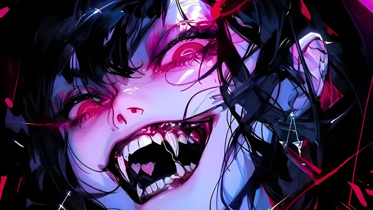 Ác quỷ anime nữ bí ẩn che mặt bằng quạt