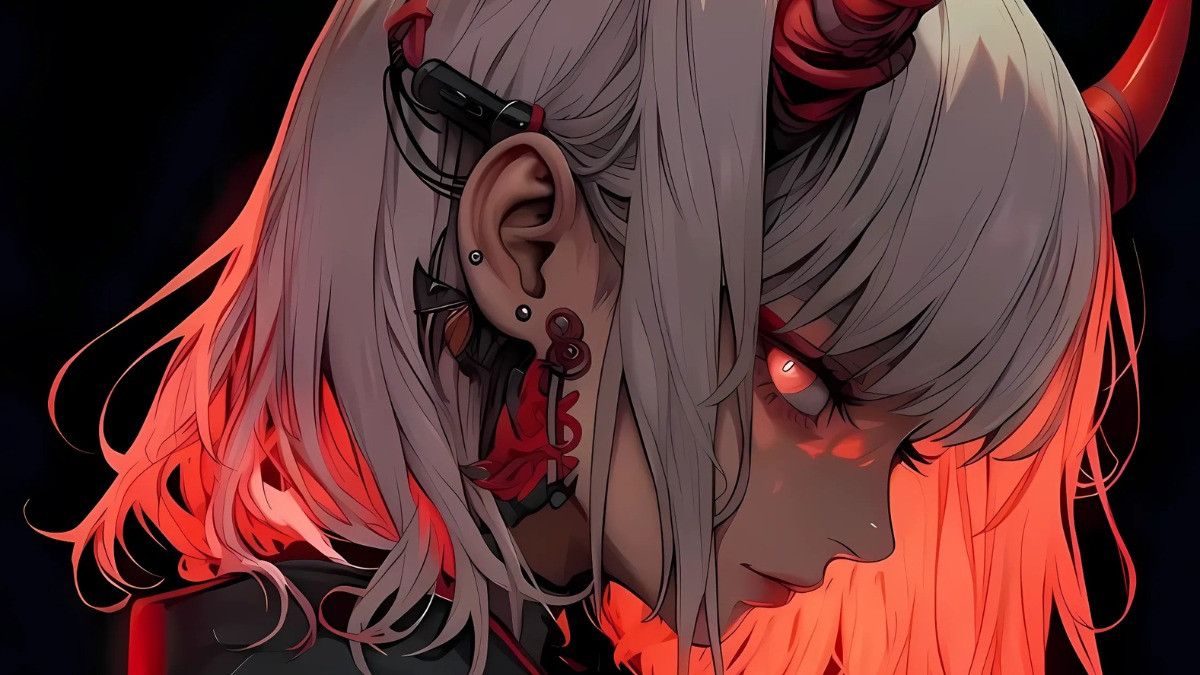 Nữ ác quỷ anime trong bộ trang phục truyền thống