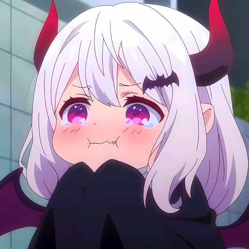 Ác quỷ anime chibi cute với đôi má hồng