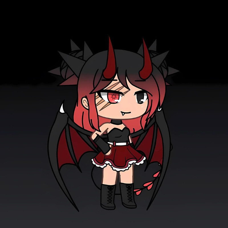 Ác quỷ anime chibi dễ thương cầm gậy phép