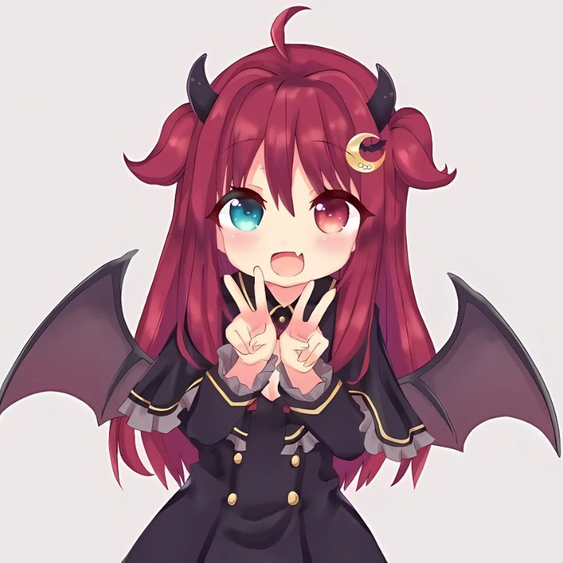 Ác quỷ chibi cute nhỏ xinh trong tư thế đáng yêu