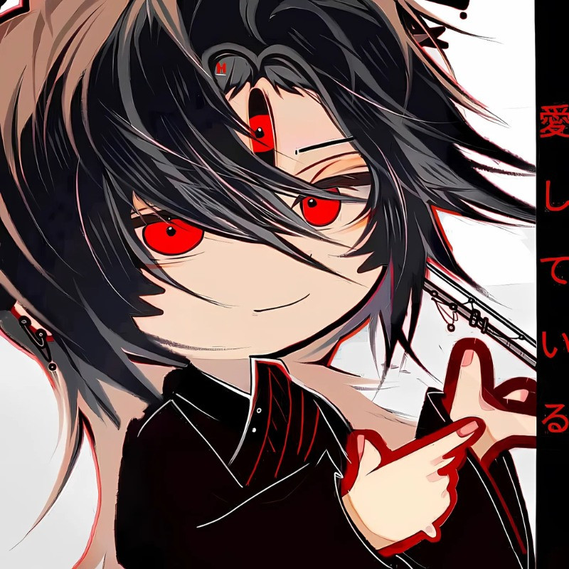 Ác quỷ anime chibi với đôi mắt to tròn, long lanh