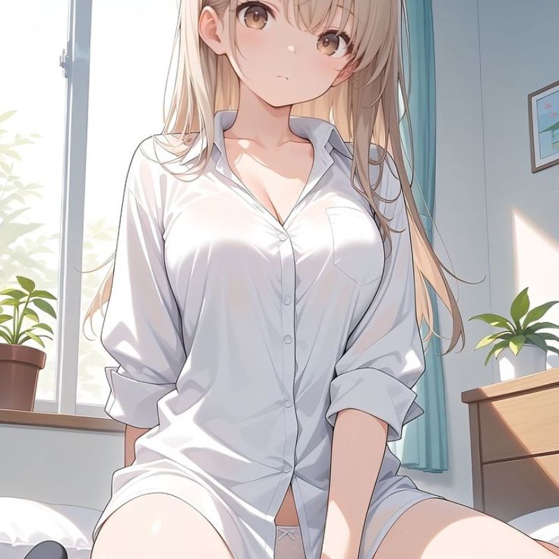 anime mặc sơ mi trắng