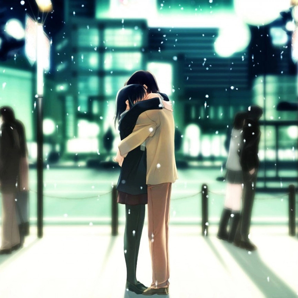 Cặp đôi anime ôm nhau đầy kịch tính trong mưa