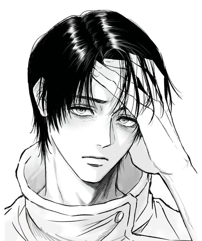 hình anime nam trắng đen nét chì