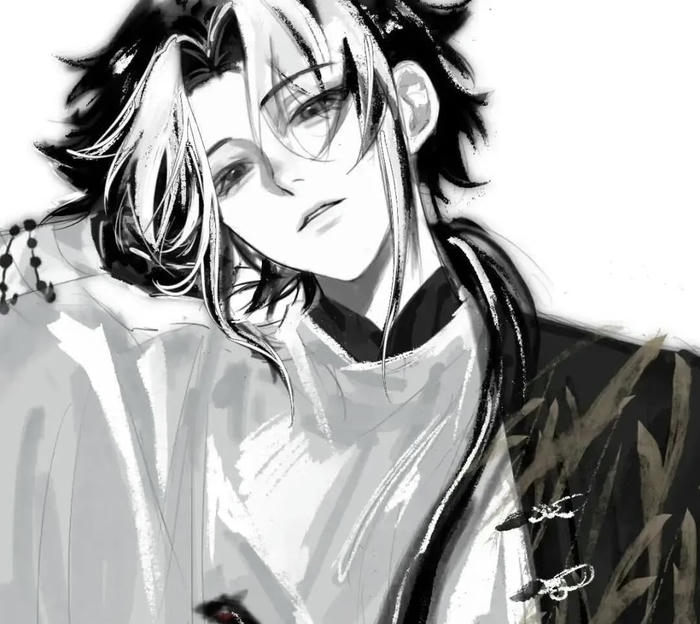 ảnh anime nam trắng đen thân trên ngầu