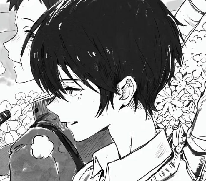 hình ảnh anime nam trắng đen hình khối