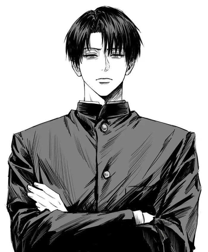 hình ảnh anime nam trắng đen thân hình đẹp