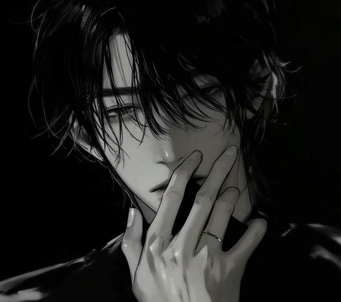 hình ảnh anime nam trắng đen tương phản