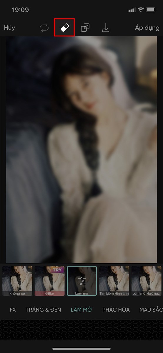 Chọn biểu tượng cục tẩy