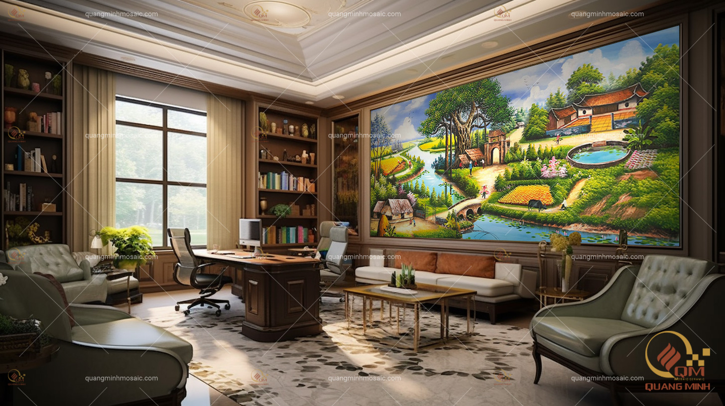 Ảnh: Một bức tranh đồng quê đẹp sẽ giúp thay đổi “không khí” cho văn phòng làm việc