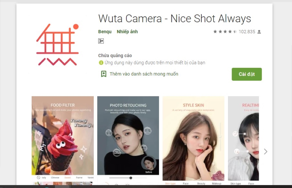 app chỉnh ảnh Trung Quốc - Face U