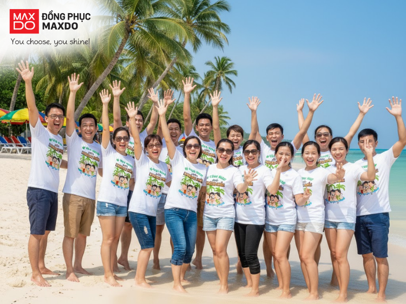 Đồng phục đi biển giúp tạo nên sự đồng bộ và gắn kết giữa các thành viên