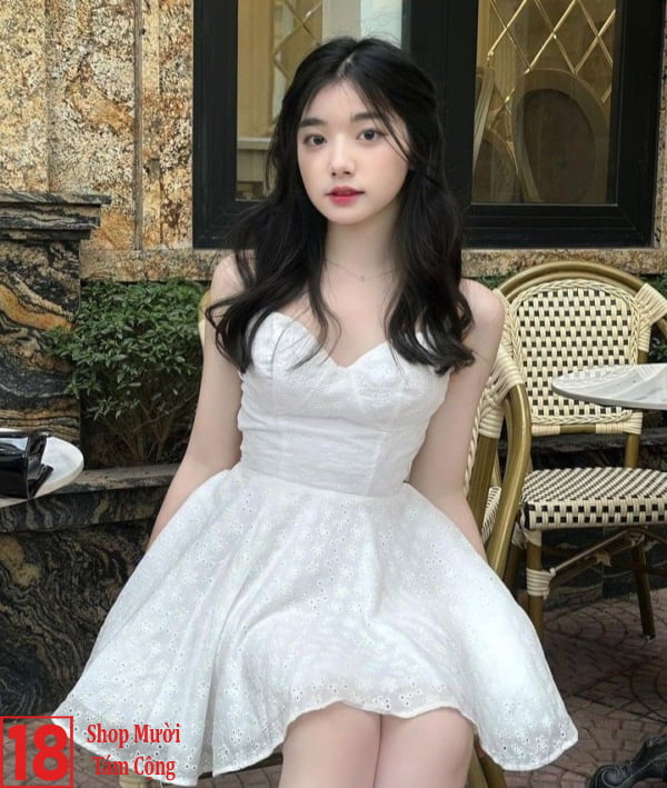 Gái Xinh Mặc Váy Ngắn Váy Trắng Ngắn (10)