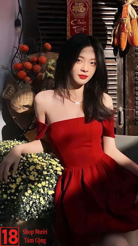 Girl Xinh Mặc Váy Ngắn Màu đỏ đẹp (5)