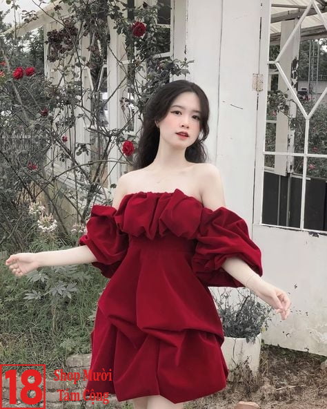 Girl Xinh Mặc Váy Ngắn Màu đỏ đẹp (6)