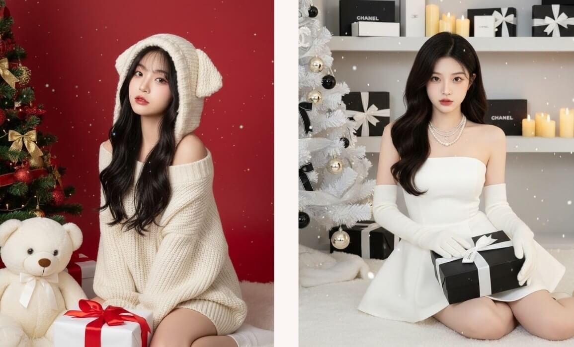 11 Prompt tạo ảnh Noel bằng AI cho bạn nữ đẹp lung linh chỉ trong vài phút